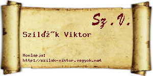 Szilák Viktor névjegykártya